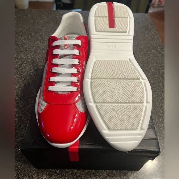 Prada American Cup Red Mens Us Mens Size 9 - Picture 5 of 13